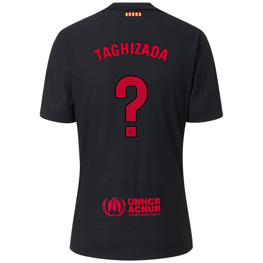 Homem Camisola Eldar Taghizada #0 Vermelho Preto Alternativa 2024/25 Camisa