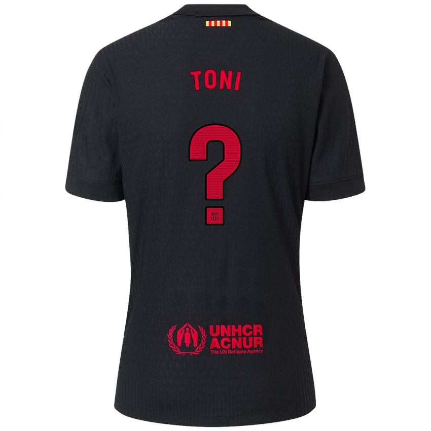 Homem Camisola Toni Fernández #0 Vermelho Preto Alternativa 2024/25 Camisa