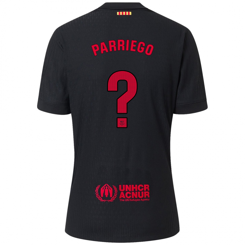 Homem Camisola Marcos Parriego #0 Vermelho Preto Alternativa 2024/25 Camisa