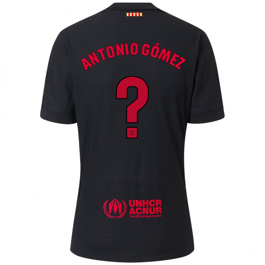 Homem Camisola Antonio Gómez #0 Vermelho Preto Alternativa 2024/25 Camisa