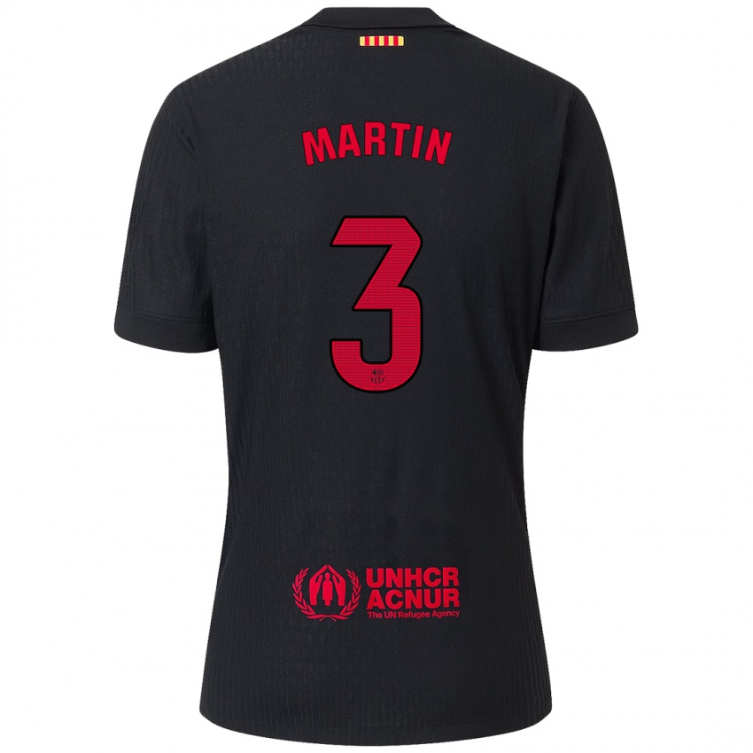 Homem Camisola Gerard Martin #3 Vermelho Preto Alternativa 2024/25 Camisa