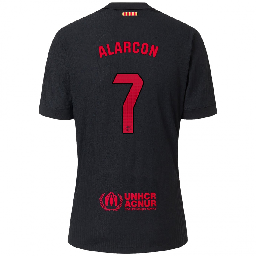 Homem Camisola Angel Alarcon #7 Vermelho Preto Alternativa 2024/25 Camisa