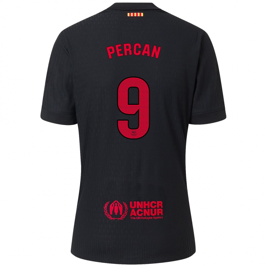 Homem Camisola Diego Percan #9 Vermelho Preto Alternativa 2024/25 Camisa