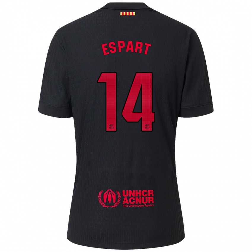 Homem Camisola Xavi Espart #14 Vermelho Preto Alternativa 2024/25 Camisa