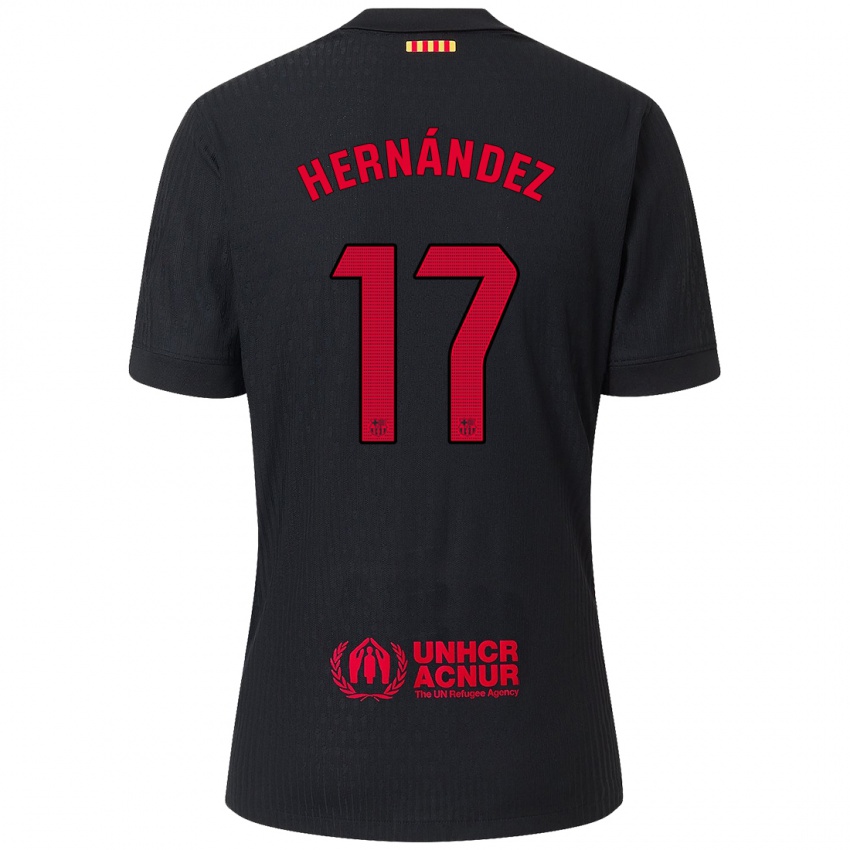 Homem Camisola Juan Hernández #17 Vermelho Preto Alternativa 2024/25 Camisa