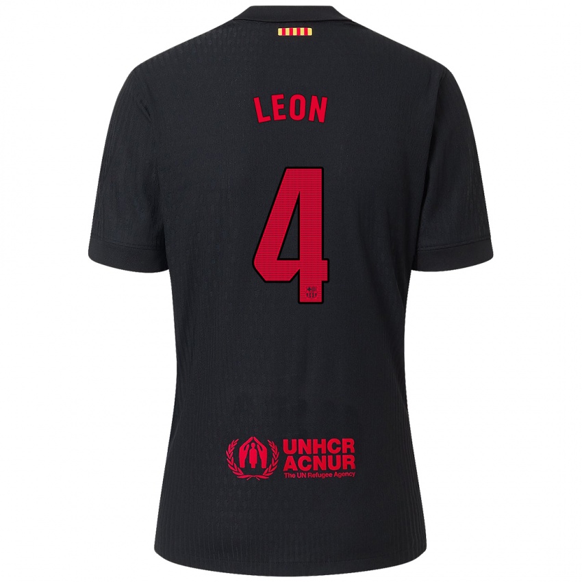 Homem Camisola Maria Pilar Leon #4 Vermelho Preto Alternativa 2024/25 Camisa