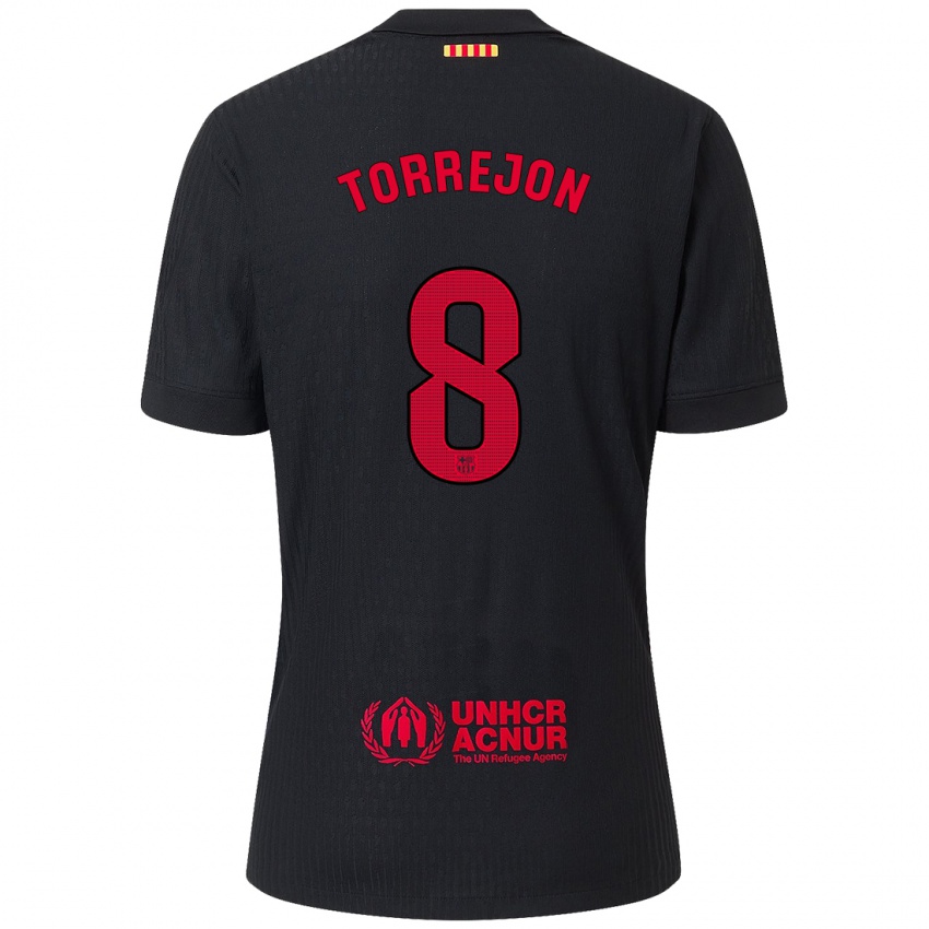 Homem Camisola Marta Torrejón #8 Vermelho Preto Alternativa 2024/25 Camisa