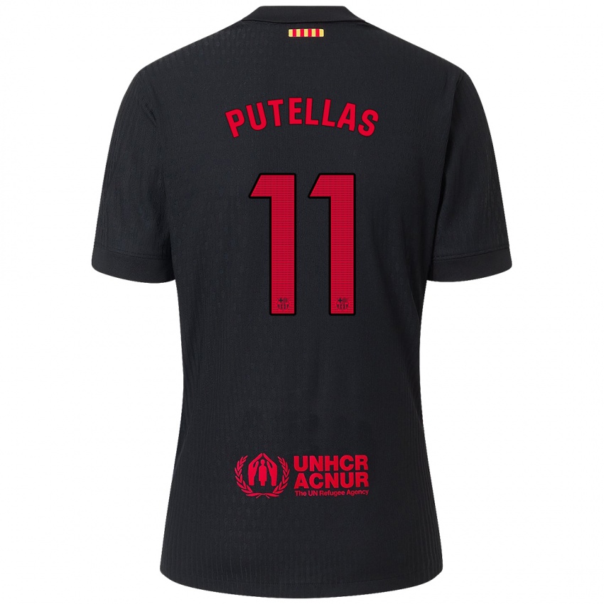 Homem Camisola Alexia Putellas #11 Vermelho Preto Alternativa 2024/25 Camisa