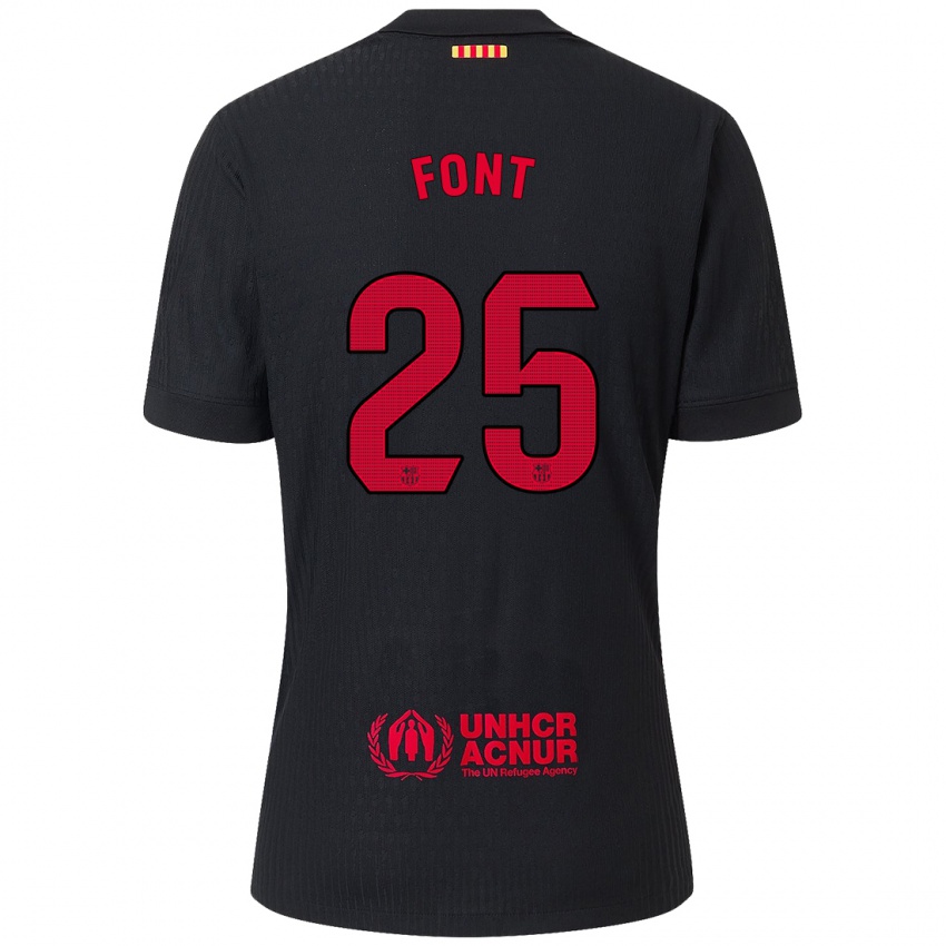 Homem Camisola Gemma Font #25 Vermelho Preto Alternativa 2024/25 Camisa