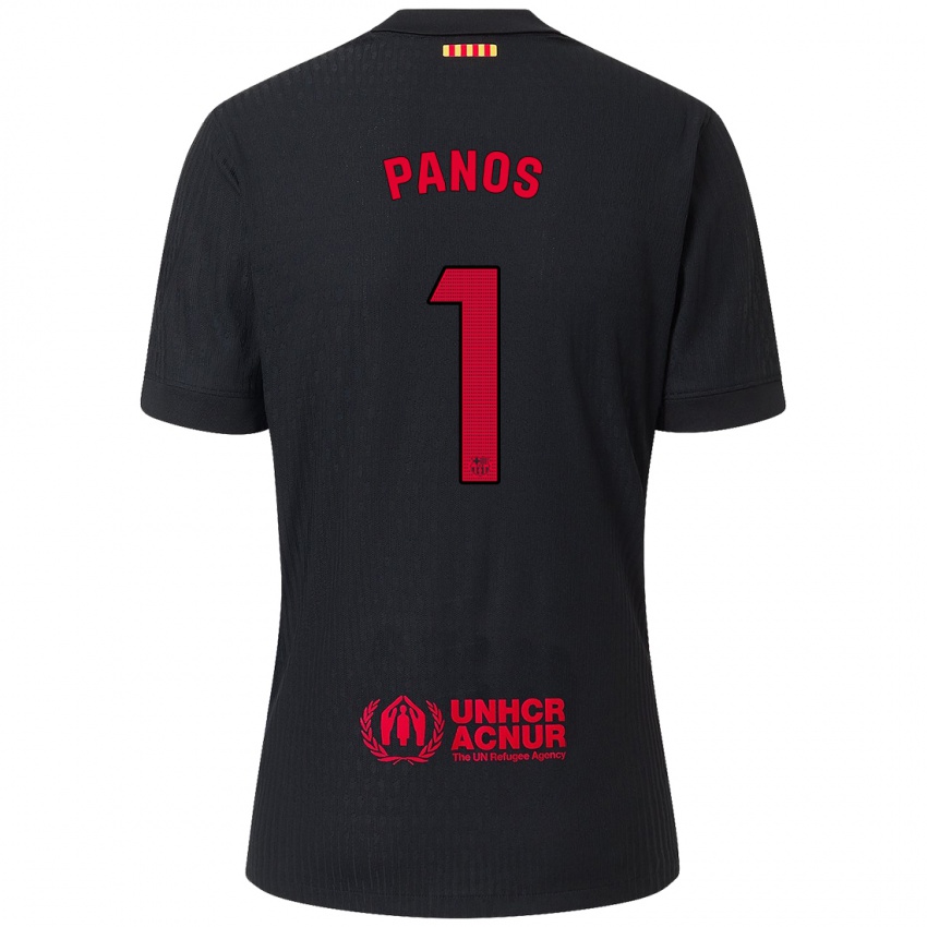 Homem Camisola Sandra Panos #1 Vermelho Preto Alternativa 2024/25 Camisa