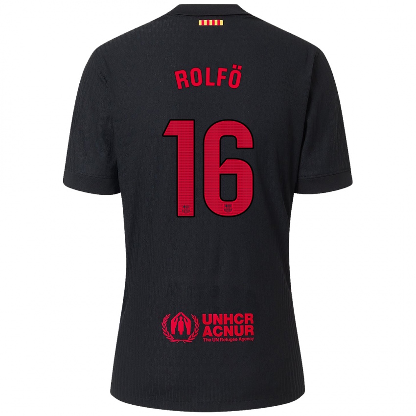 Homem Camisola Fridolina Rolfo #16 Vermelho Preto Alternativa 2024/25 Camisa