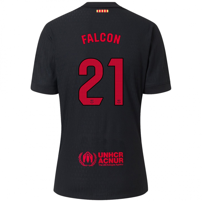 Homem Camisola Andrea Falcon #21 Vermelho Preto Alternativa 2024/25 Camisa