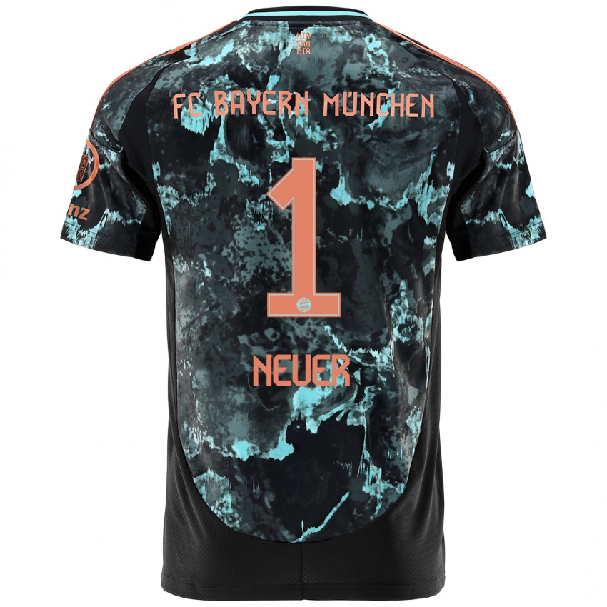 Homem Camisola Manuel Neuer #1 Preto Alternativa 2024/25 Camisa