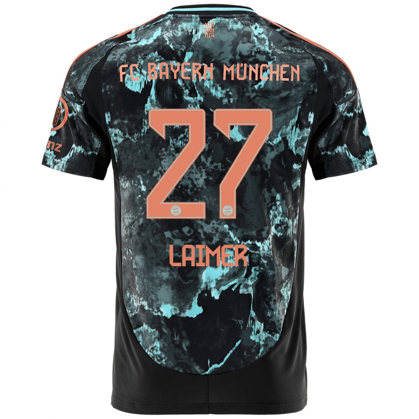 Homem Camisola Konrad Laimer #27 Preto Alternativa 2024/25 Camisa