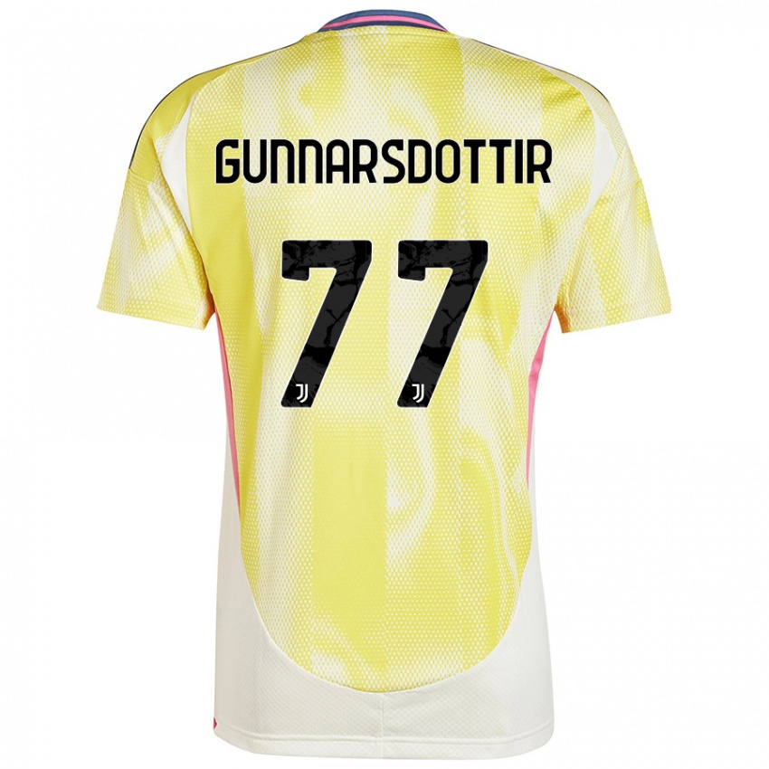 Homem Camisola Sara Bjork Gunnarsdottir #77 Solar Amarelo Alternativa 2024/25 Camisa