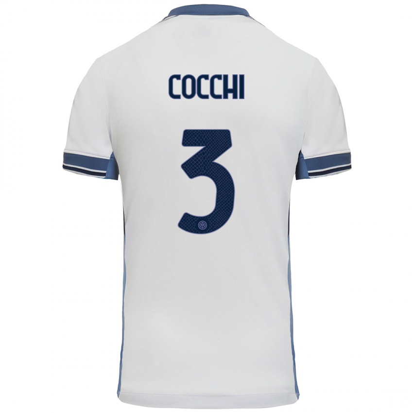 Homem Camisola Matteo Cocchi #3 Cinzento Branco Alternativa 2024/25 Camisa