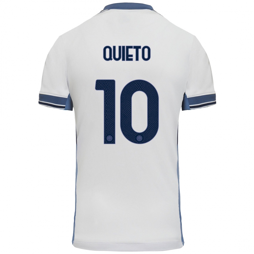 Homem Camisola Daniele Quieto #10 Cinzento Branco Alternativa 2024/25 Camisa