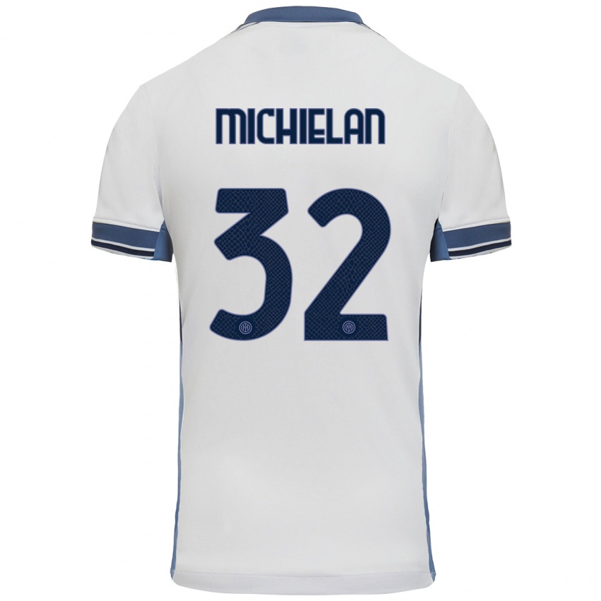 Homem Camisola Mattia Michielan #32 Cinzento Branco Alternativa 2024/25 Camisa