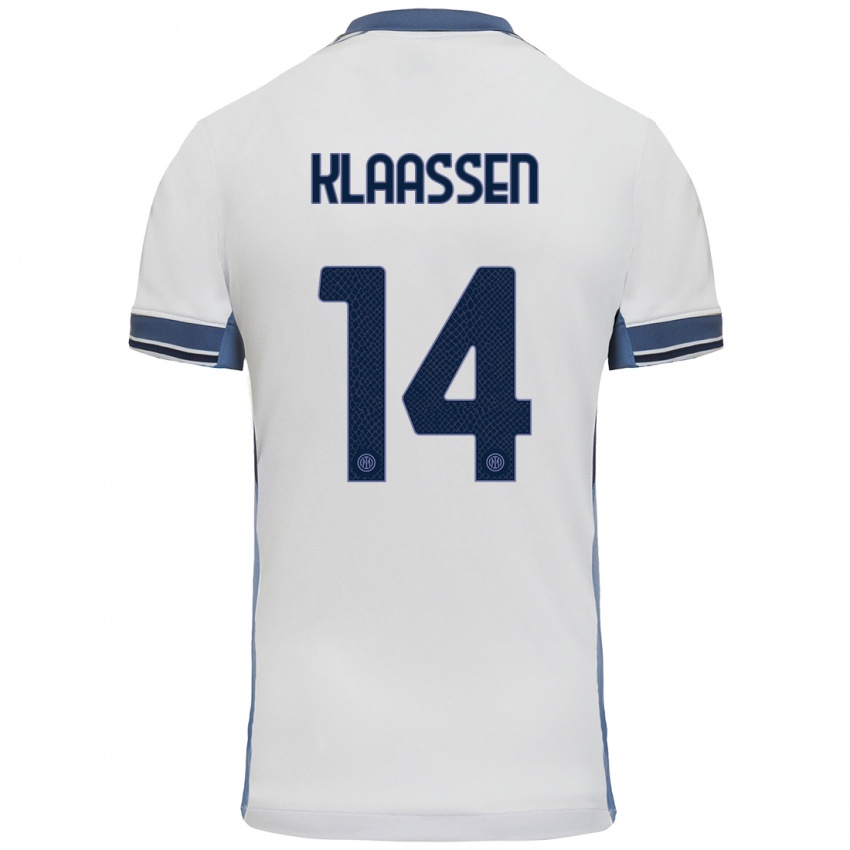 Homem Camisola Davy Klaassen #14 Cinzento Branco Alternativa 2024/25 Camisa