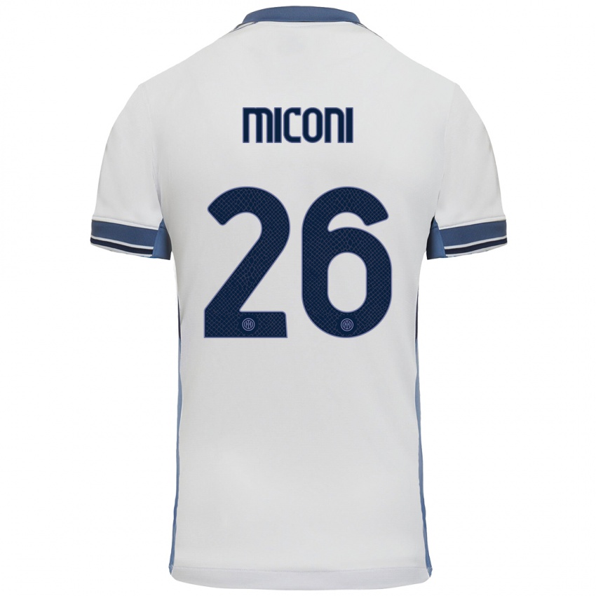 Homem Camisola Riccardo Miconi #26 Cinzento Branco Alternativa 2024/25 Camisa