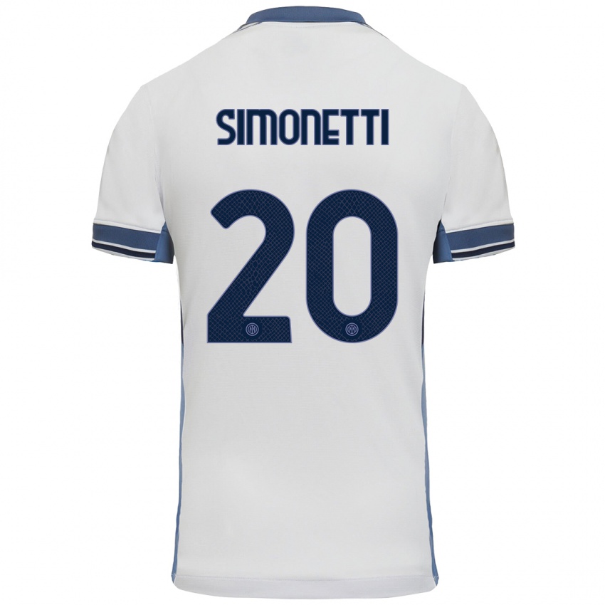 Homem Camisola Flaminia Simonetti #20 Cinzento Branco Alternativa 2024/25 Camisa