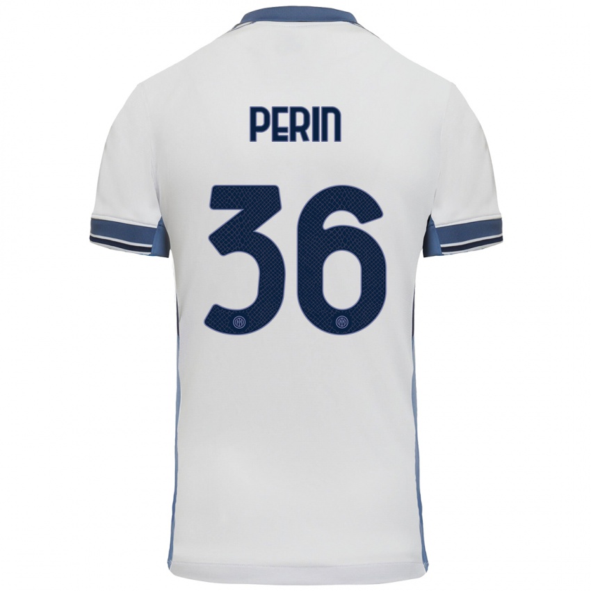 Homem Camisola Nicolo Perin #36 Cinzento Branco Alternativa 2024/25 Camisa