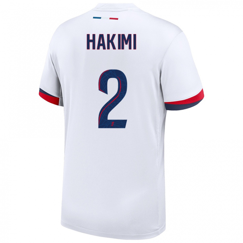 Homem Camisola Achraf Hakimi #2 Azul Branco Vermelho Alternativa 2024/25 Camisa