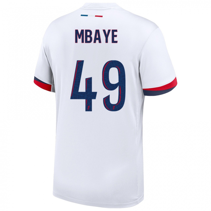 Homem Camisola Ibrahim Mbaye #49 Azul Branco Vermelho Alternativa 2024/25 Camisa