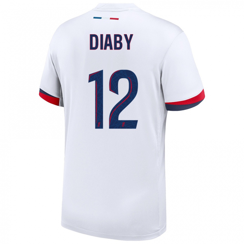 Homem Camisola Ibrahima Diaby #12 Azul Branco Vermelho Alternativa 2024/25 Camisa