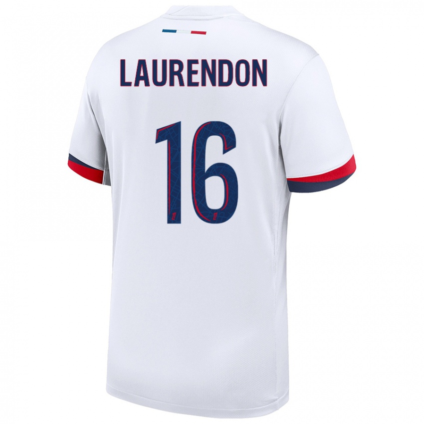 Homem Camisola Bilal Laurendon #16 Azul Branco Vermelho Alternativa 2024/25 Camisa