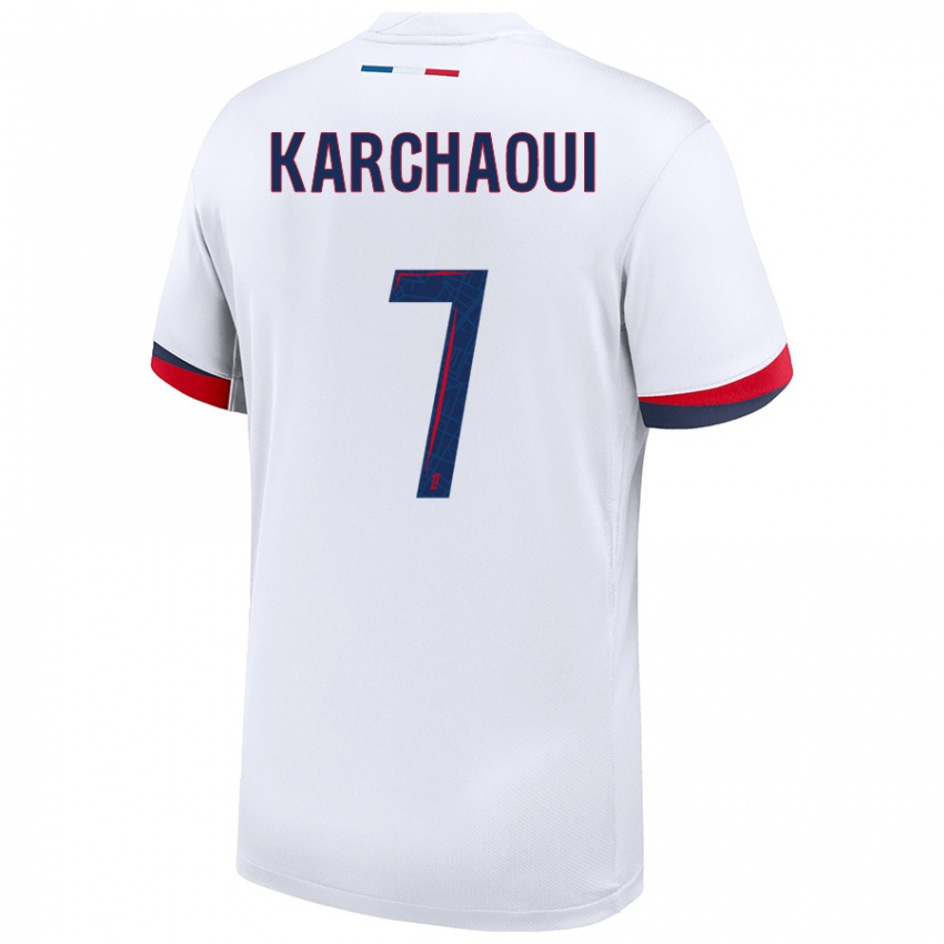 Homem Camisola Sakina Karchaoui #7 Azul Branco Vermelho Alternativa 2024/25 Camisa