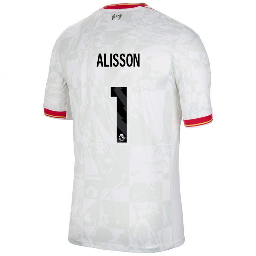 Homem Camisola Alisson #1 Branco Vermelho Preto Terceiro 2024/25 Camisa