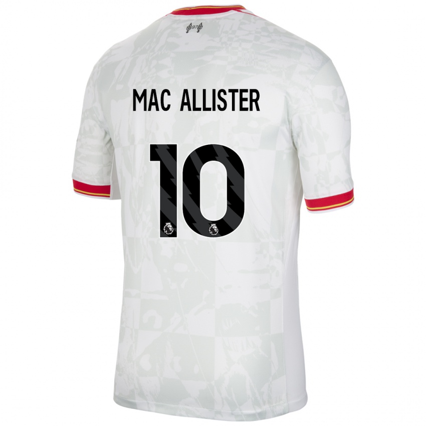 Homem Camisola Alexis Mac Allister #10 Branco Vermelho Preto Terceiro 2024/25 Camisa