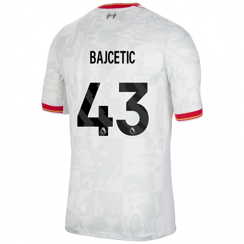 Homem Camisola Stefan Bajcetic #43 Branco Vermelho Preto Terceiro 2024/25 Camisa