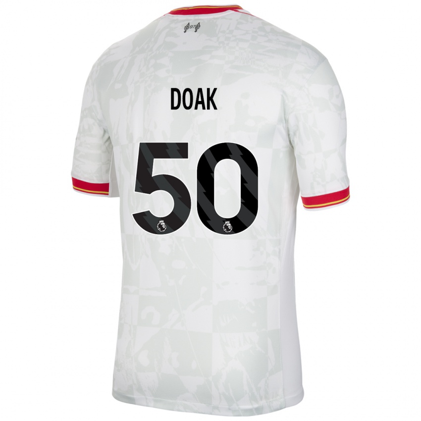 Homem Camisola Ben Doak #50 Branco Vermelho Preto Terceiro 2024/25 Camisa