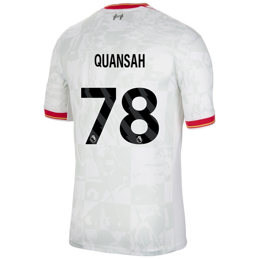 Homem Camisola Jarell Quansah #78 Branco Vermelho Preto Terceiro 2024/25 Camisa