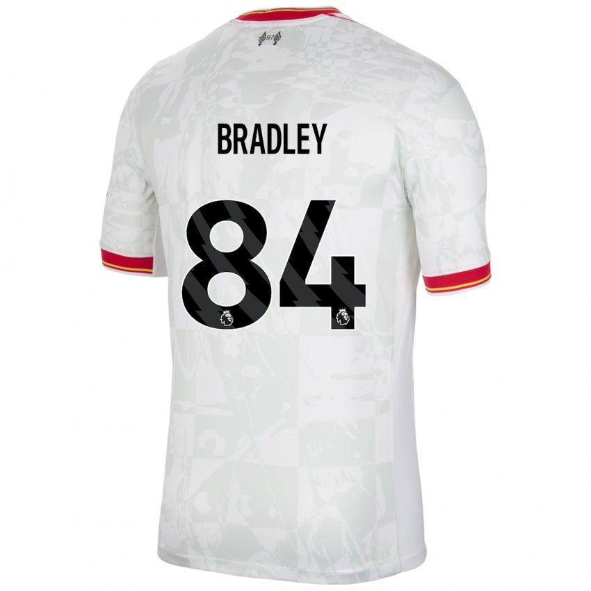 Homem Camisola Conor Bradley #84 Branco Vermelho Preto Terceiro 2024/25 Camisa