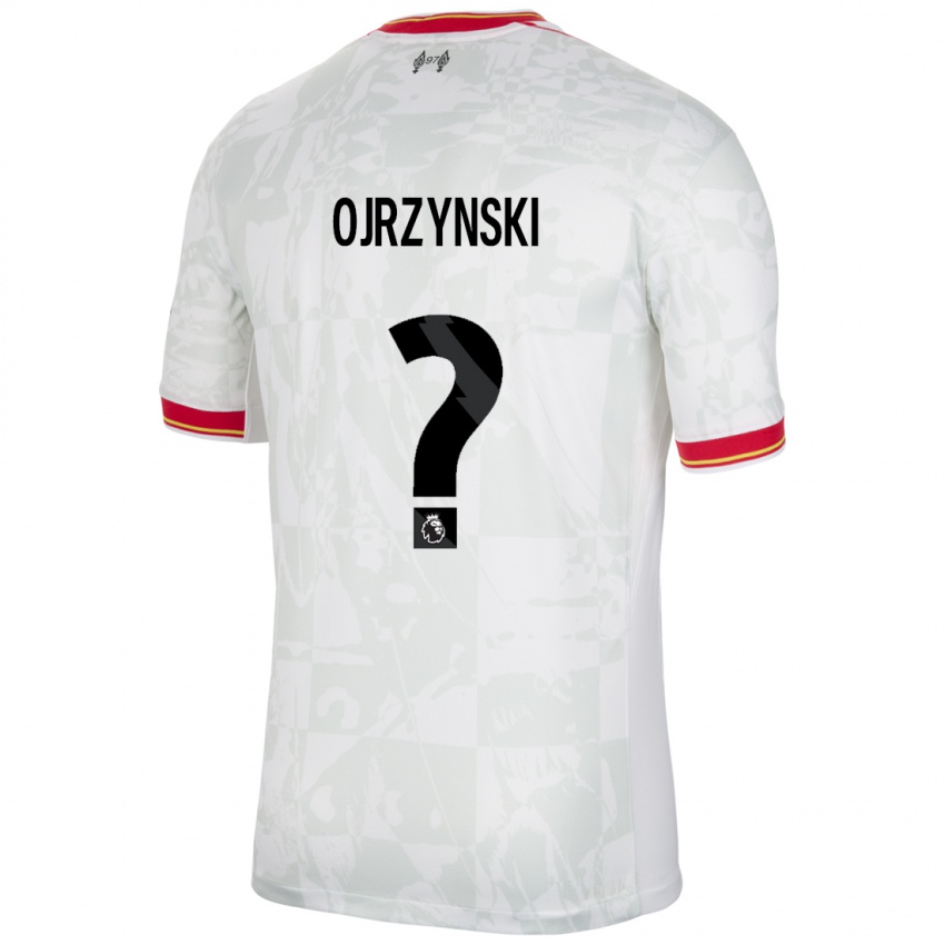 Homem Camisola Jakub Ojrzynski #0 Branco Vermelho Preto Terceiro 2024/25 Camisa