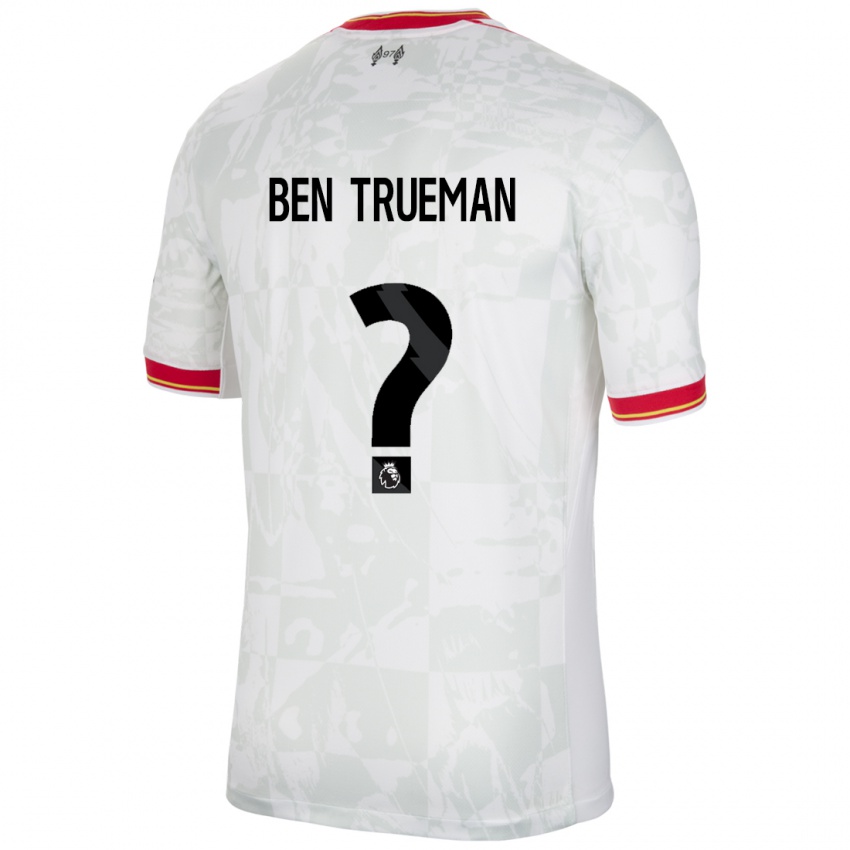 Homem Camisola Ben Trueman #0 Branco Vermelho Preto Terceiro 2024/25 Camisa