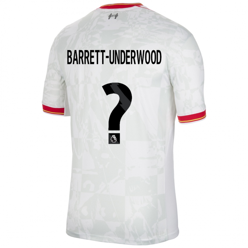 Homem Camisola Keehan Barrett-Underwood #0 Branco Vermelho Preto Terceiro 2024/25 Camisa