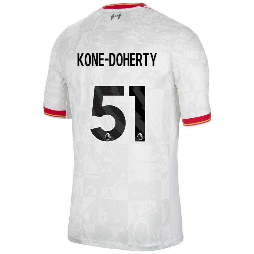 Homem Camisola Trent Kone-Doherty #51 Branco Vermelho Preto Terceiro 2024/25 Camisa