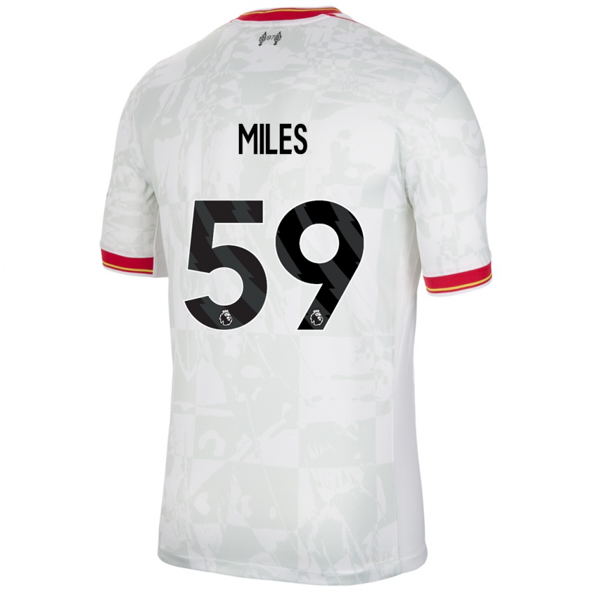 Homem Camisola Terence Miles #59 Branco Vermelho Preto Terceiro 2024/25 Camisa