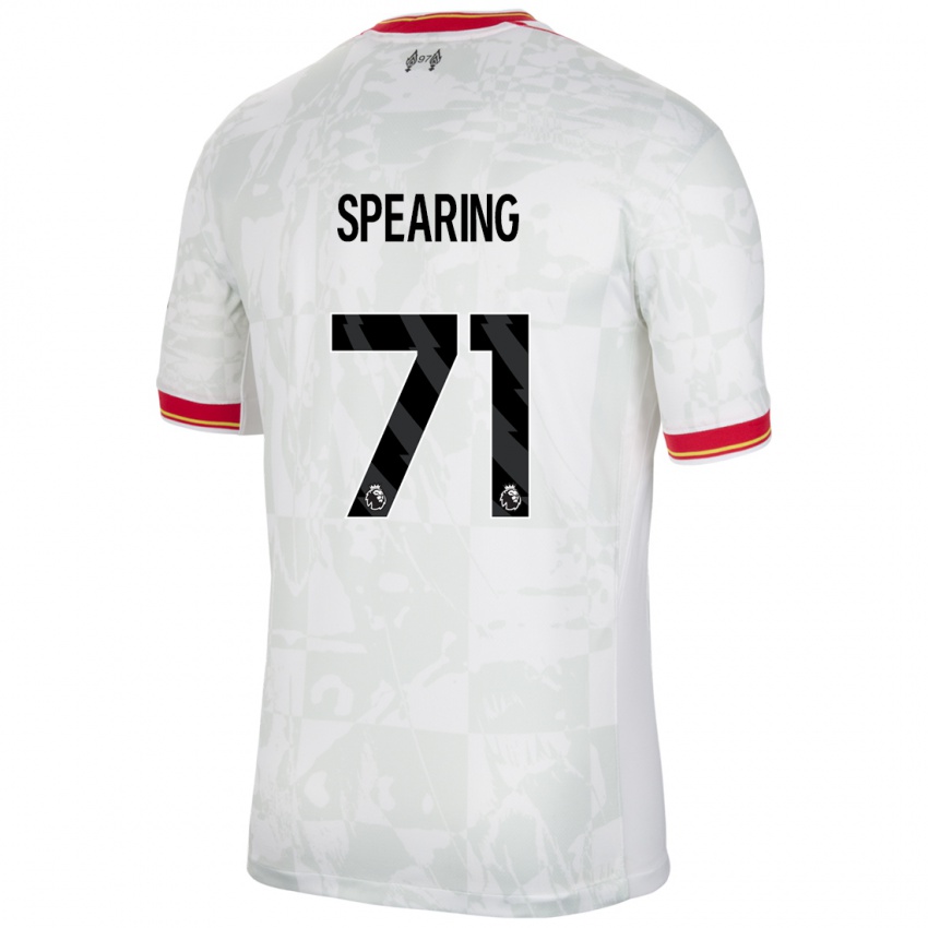 Homem Camisola Jay Spearing #71 Branco Vermelho Preto Terceiro 2024/25 Camisa