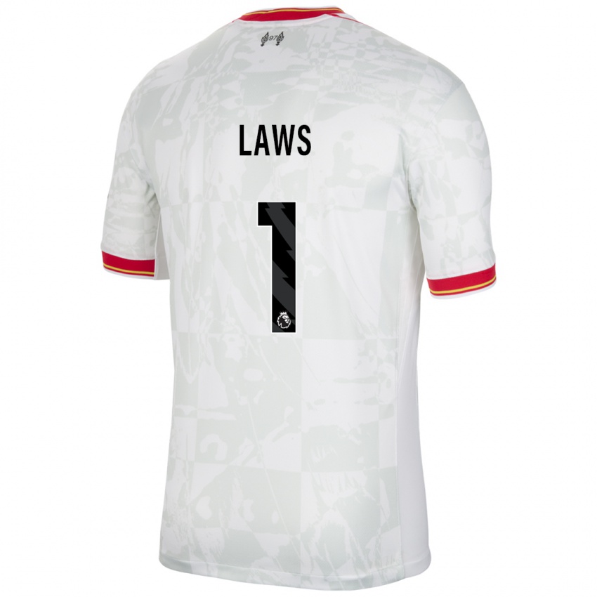 Homem Camisola Rachael Laws #1 Branco Vermelho Preto Terceiro 2024/25 Camisa