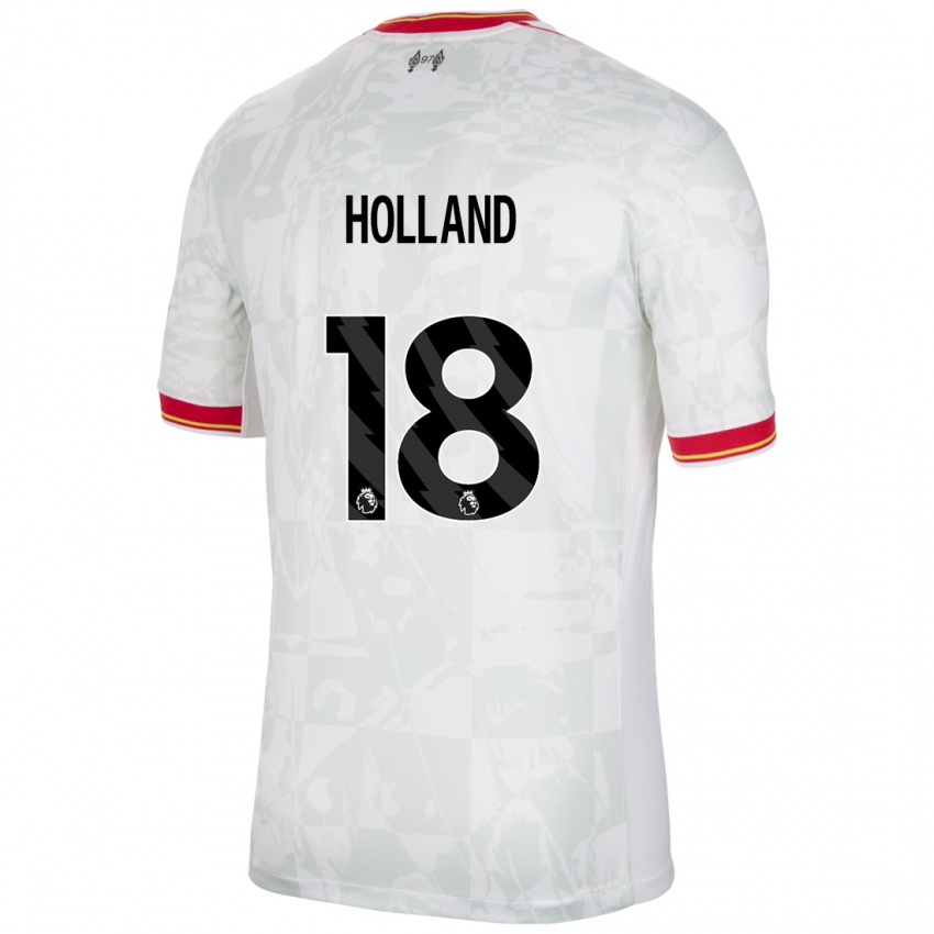 Homem Camisola Ceri Holland #18 Branco Vermelho Preto Terceiro 2024/25 Camisa