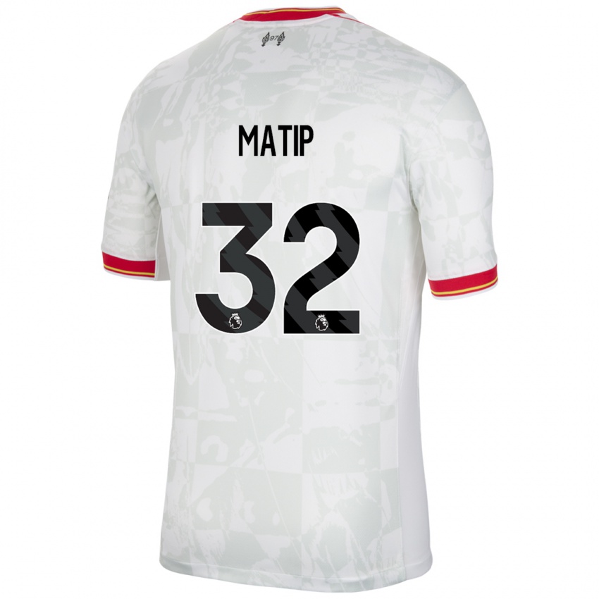 Homem Camisola Joel Matip #32 Branco Vermelho Preto Terceiro 2024/25 Camisa