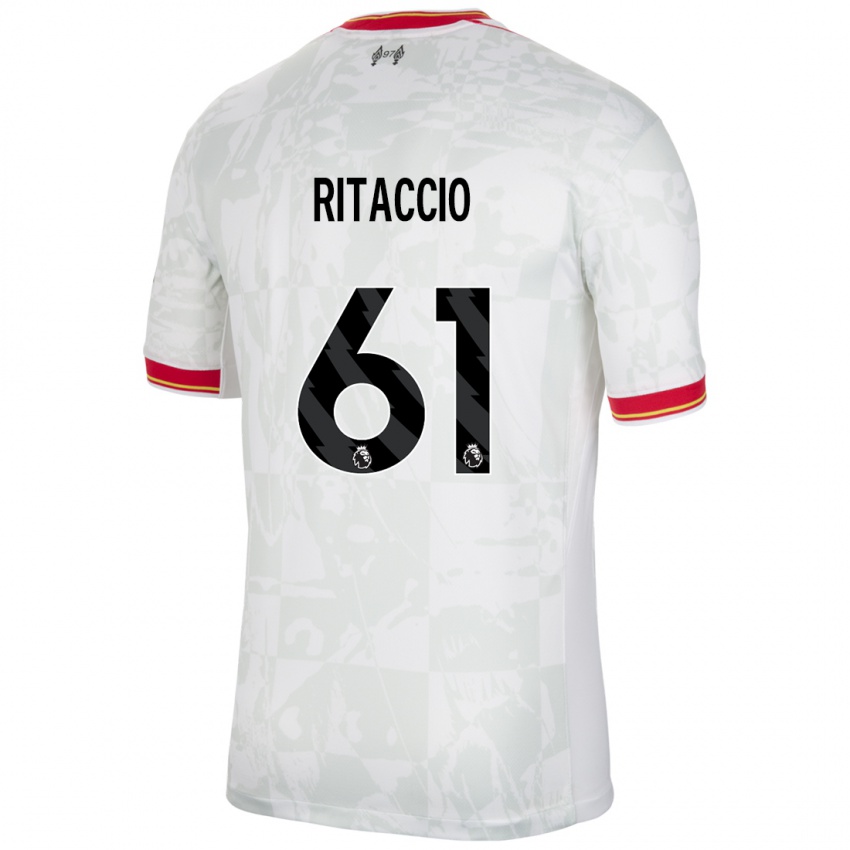 Homem Camisola Matteo Ritaccio #61 Branco Vermelho Preto Terceiro 2024/25 Camisa