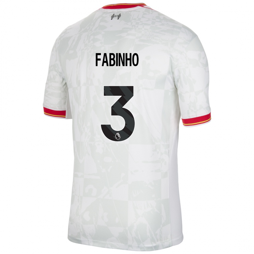 Homem Camisola Fabinho #3 Branco Vermelho Preto Terceiro 2024/25 Camisa