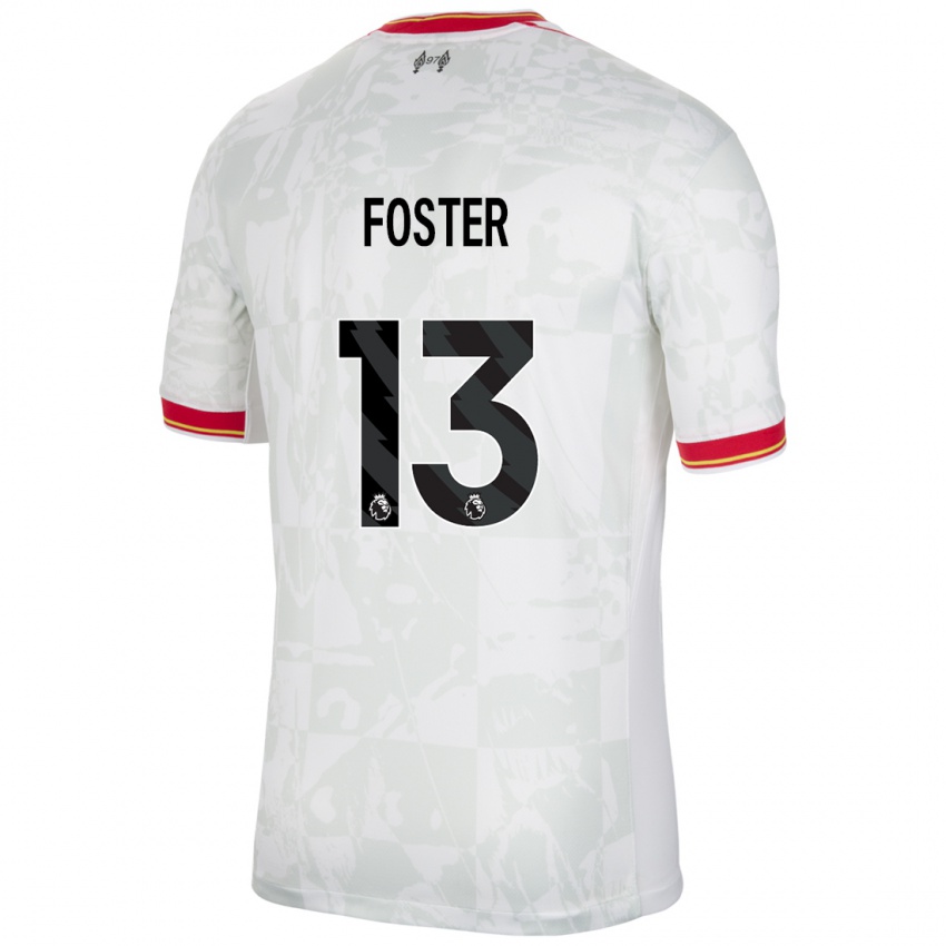 Homem Camisola Rylee Foster #13 Branco Vermelho Preto Terceiro 2024/25 Camisa