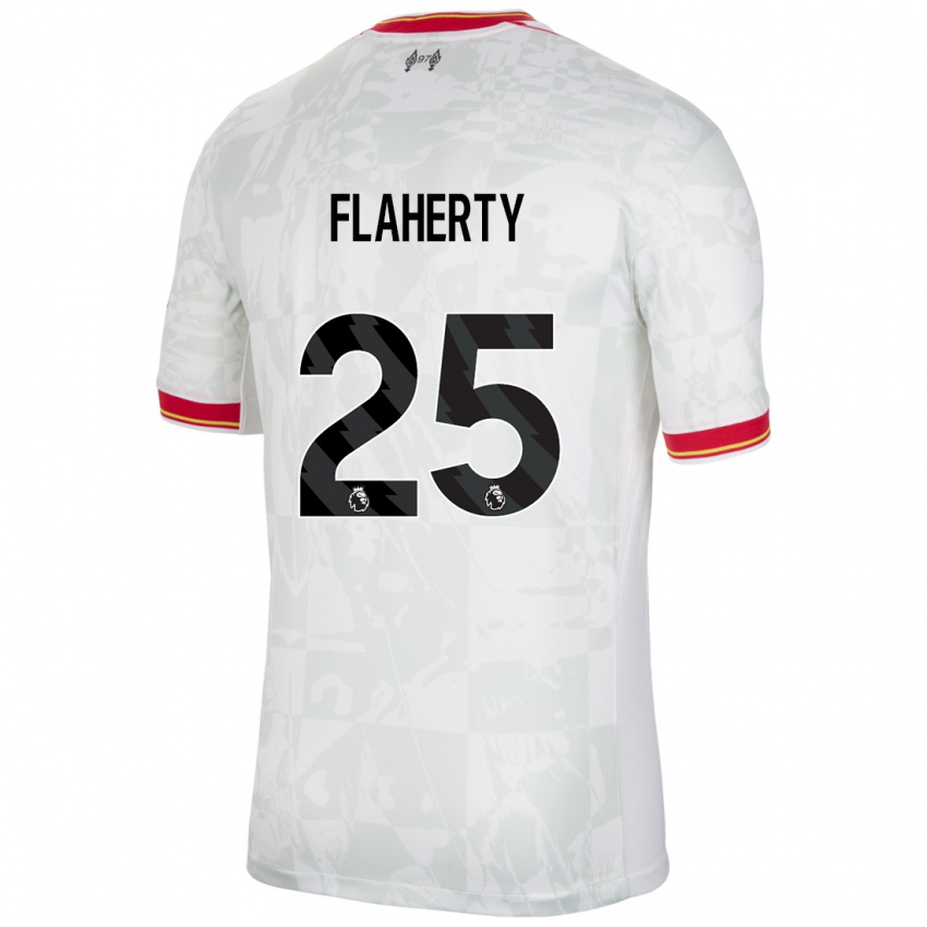 Homem Camisola Gilly Flaherty #25 Branco Vermelho Preto Terceiro 2024/25 Camisa